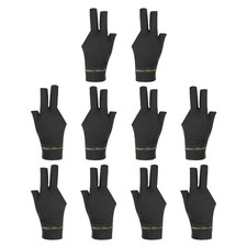 10pcs, 3 Finger Pool Glove Right  Left Hand Billiard Gloves Pool Cue Black