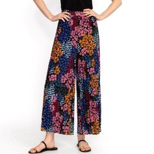 NEW Johnny Was Astrid Pleated Pants Floral Flowy Elastic Waist Black Multi Sz XL