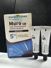 Bausch & Lomb Muro 128 Sodium Chloride Ointment 5% Twin Pack 3.5G/each Exp.01/26