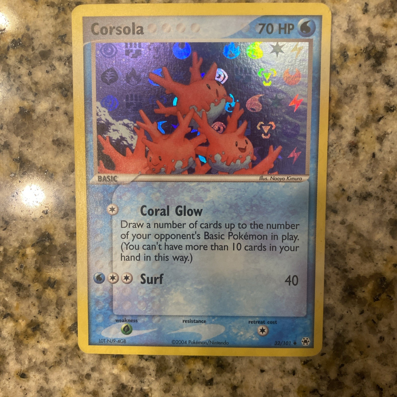 Corsola 32/101 Uncommon Hidden Legends Pokemon Reverse Holo Near Mint