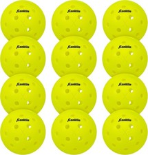 Franklin X-40 Outdoor Pickleballs - Official Tournament 12 Pack, Optic Yellow