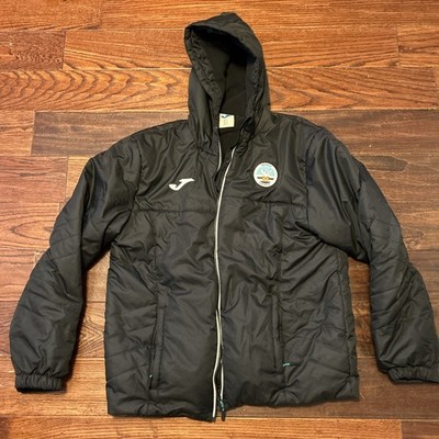 Joma Swansea City Men's Winter Training Jacket Size L Hood, Adjustable Cuff