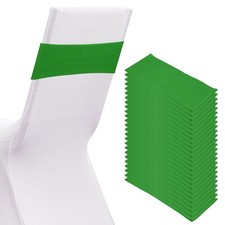 25 Pcs Spandex Chair Sashes Bows with Slider Buckle, Green