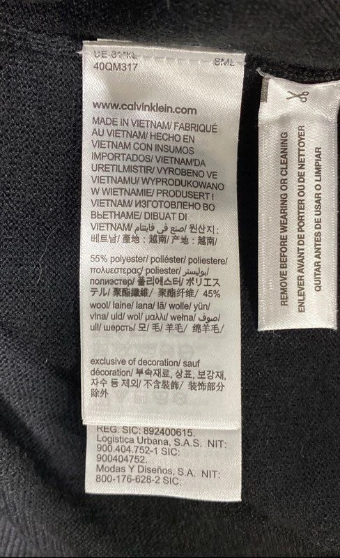 Cárdigan Suéter Calvin Klein Negro Mezcla Lana Refinada Cuello en V Para Hombre Talla S Foto 4 de 4