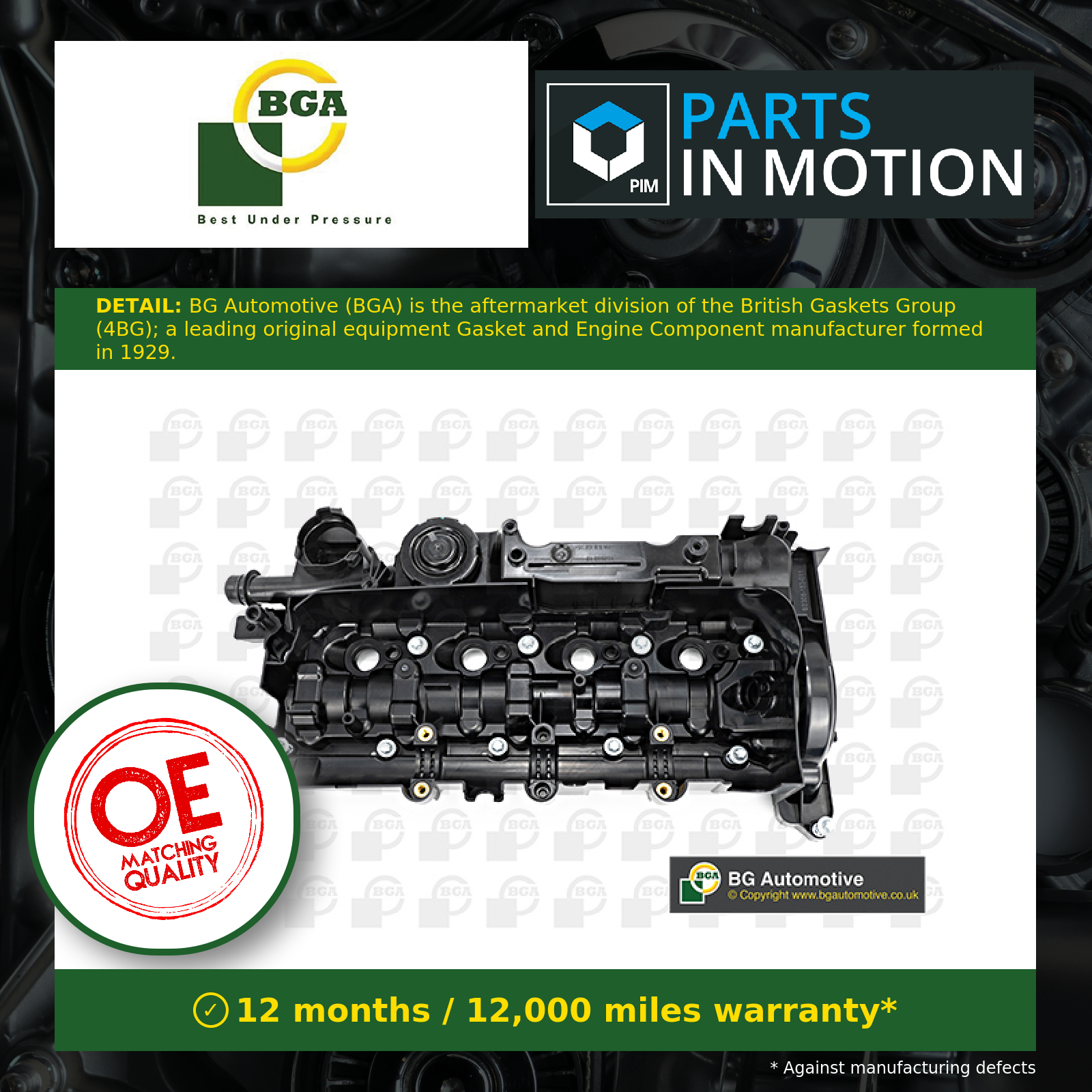 Cylinder Head Cover fits BMW 218D F22 F23 2.0D 14 to 20 BGA 11127810584 Quality