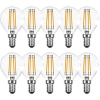 10 X Led Filament Tropfen 4W = 40W E14 Klar 360° Extra Warmweiß 2200K Dimmbar
