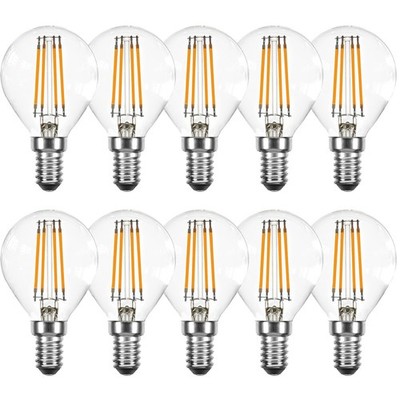 10 x LED Filament Tropfen 4W = 40W E14 Klar 360° extra warmweiß 2200K DIMMBAR