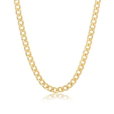 VFK 18K Gold Filled Cuban Curb Link Chain – Bold Unisex Necklace for Men & Women