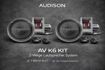 Audison AV K6 KIT 2-way speaker system AV 1.1+AV 6.5+AV CX 2W MB+GRILLE