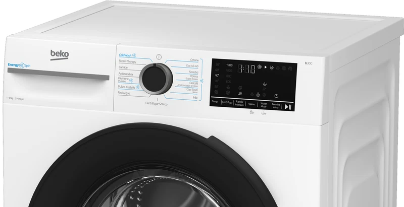 Lavatrice BEKO 12 KG Classe A 1400 Giri Basso Consumo Programma Rapido Vapore, fotografia 7 di 9