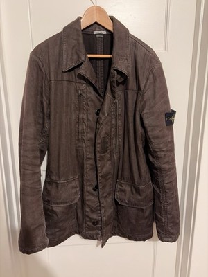Stone Island Brown Linen Jacket - Autumn / Winter 2005 Fleece Lined