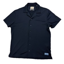 Scotch  Soda Amsterdam Mens M Navy Blue Short Sleeve Button Up Shirt