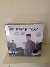 Therma Men’s Fleece Top - Half Zip Fleece With Pockets Size XL or XXL Grey
