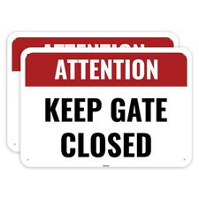 2 PCS 10x7 Inches Keep Gate Closed Sign Please Close Gate Dog Sign Aluminum