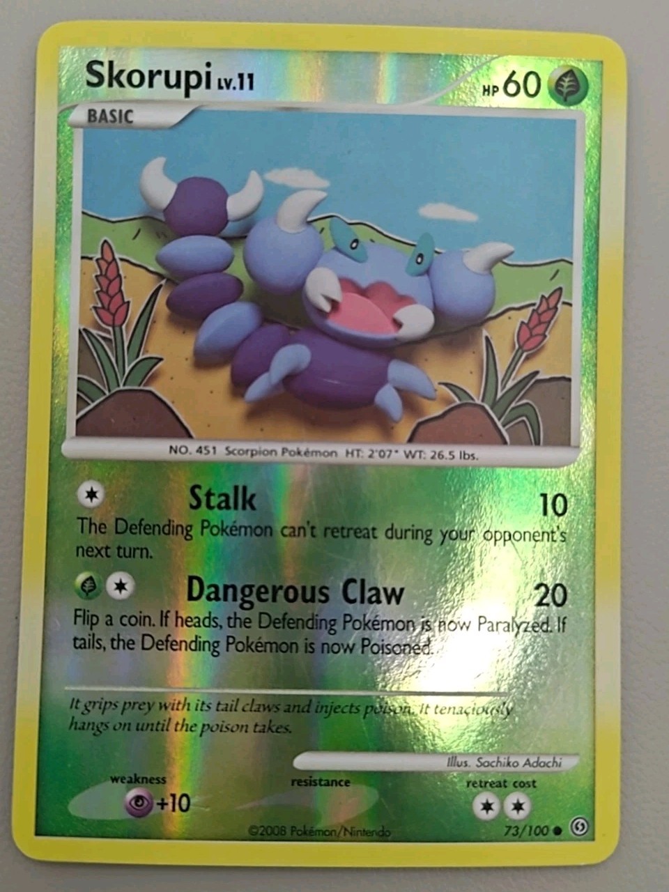 Skorupi 73/100 Reverse Holo Stormfront Pokemon TCG - LP