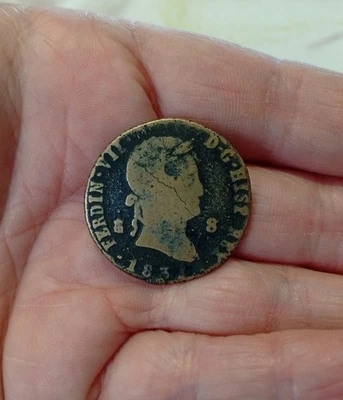 Espagne - 8 maravedis 1831 Ferdinand VII atelier Ségovie cuivre - Photo 1/2