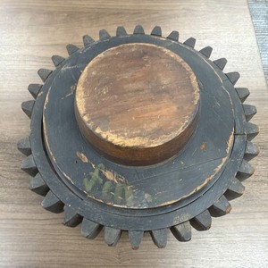 VINTAGE WOODEN MOLD WOOD FORM, GEAR, INDUSTRIAL  STEAMPUNK PROPS, SCOVILLE MFG.