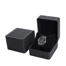 Single Watch Gift Box with Pillow PU Leather Wristwatch Display Case Organizer f