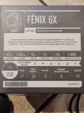 Garmin Fenix 6X Sapphire Ultimate Multisport GPS Smart Watch 51mm Carbon Gray