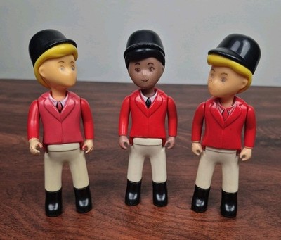 Vintage Little Tikes Dollhouse Horse Rider Jockey Equestrian Lot of 3 