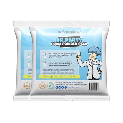 Foam Powder Pack of 2, Makes up to 240 Gallons of Foam Party Fun for Foam Machin