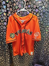 Yucatan Leones Orange Button⬆️ Baseball Jersey Official Elsiglo 50 Temporada 3XG