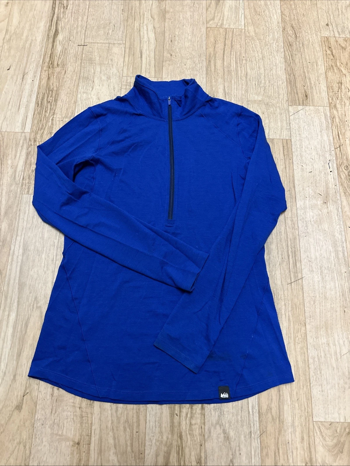 REI CO-OP Midweight Base Layer Half Zip 1/2 Pullover Top Blue Women’s M Merino