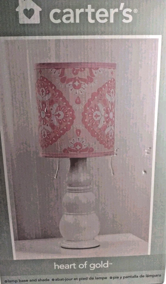 Base de lámpara Carter's Heart of Gold y pantalla de tela 17,75" X 7" Foto 2 de 4