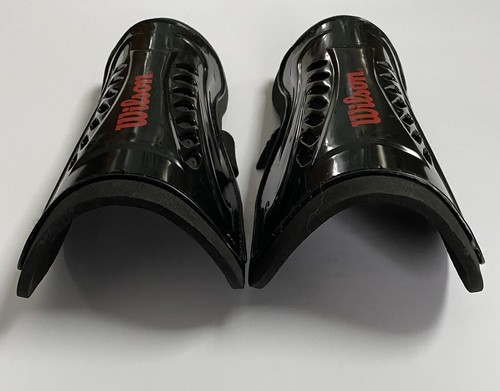 Wilson WSP2000 YOUTH Soccer Shin Guard Height: 4'2"-5'0" Black Red Lightweight - 第 6/7 張圖片