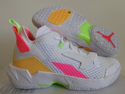 NIKE AIR JORDAN WHY NOT ZERO.4 WHITE-CITRON PULSE-HYPER PINK SZ 9