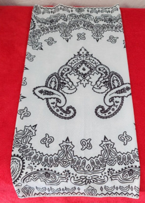 White Paisley Bandana Look Neck Snood Gaiter Face Scarf Neck Tube Polyester Mesh