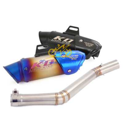 For CF-Moto 650MT 650NK 400NK Black Muffler Slip on Exhaust Mid Pipe System