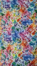New Fleece Paint Speckles Print Baby Blanket w/ crocheted edge Approx 30"x42"