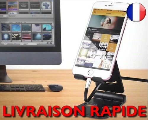 Mini Support Téléphone Portable Pliable Bureau Réglable Universel Mobile Cuisine - Photo 2 sur 8
