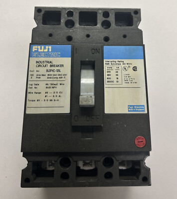 FUJI ELECTRIC,BU3FHC-125L,CIRCUIT BREAKER 125A 600V 3P