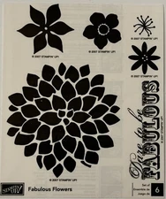 NEW unmounted Stampin' Up! Fabulous Flowers rubber mount stamps