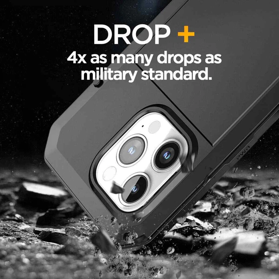 Heavy Duty Protection Armor Metal Case for iPhone 16 15 14 13 12 11 Pro Max XR 8 - Image 3 of 4