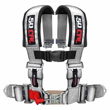 4-Point Racing Harness 2" Quick Release UTV SxS Off-Road with Silver Straps