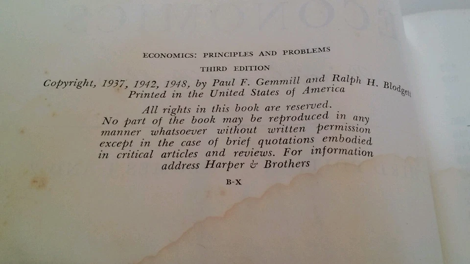 1948 Economics Principles by Paul F. Gemmill RARE VHTF - Image 4 of 4