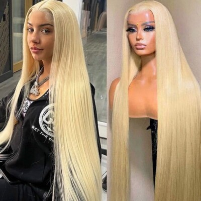 Women 613 Blonde Wig Lace Front Wigs Synthetic Heat Resistant Long Straight 30''
