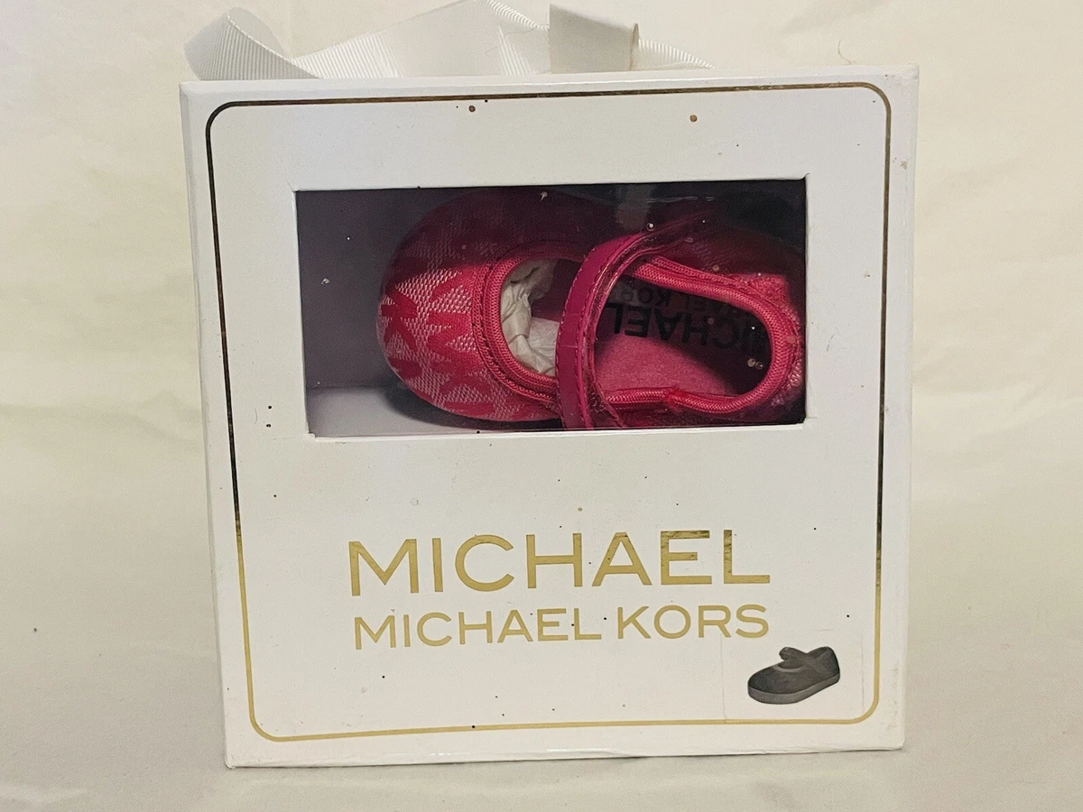 Michael Kors Infant Baby Pink Ivy Alli Crib Shoes Size 1 6 weeks 3 Months NWB