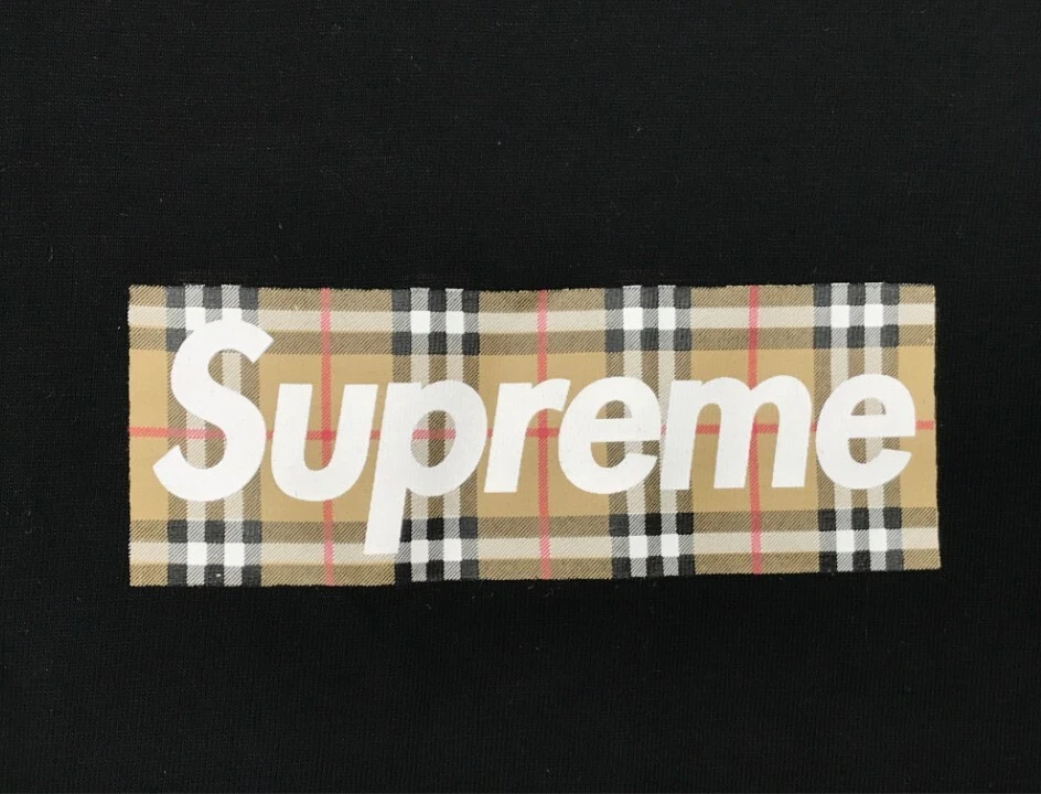 Supreme X Burberry Box Logo Tee Black Size XL Brand New Deadstock