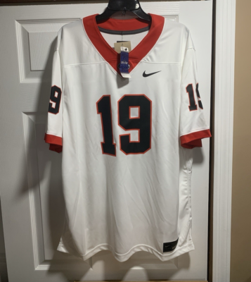NEW Nike Georgia Bulldogs #19 Brock Bowers Jersey white black UGA