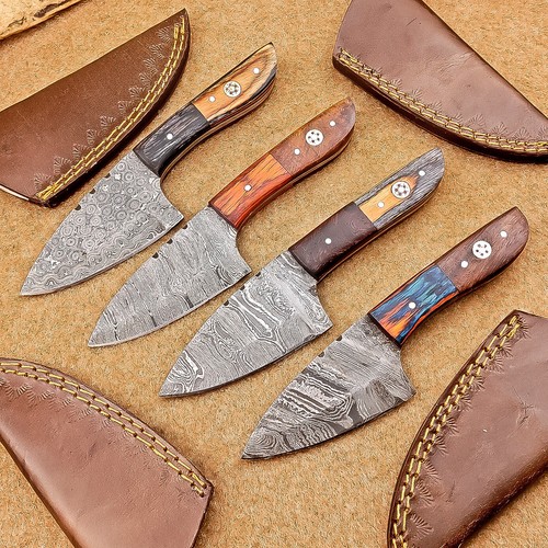4 Pcs Damascus Blade Skinner Knives Set | 6.0" | Hunting knives, Sheath IT-1166