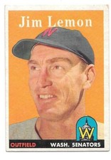 JIM LEMON 1958 TOPPS 15 WASHINGTON SENATORS EX EXCELLENT