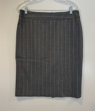 Armani Collezioni Womens Gray Pinstriped Wool Blend Pencil Skirt Size 8
