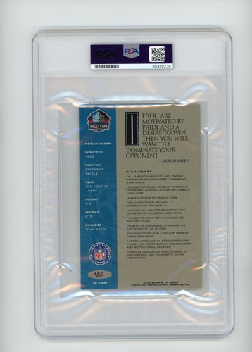 1998 HALL OF FAME PLATINUM SIGNATURE SERIES SIGNED AUTOGRAPH PSA MERLIN OLSEN - Picture 2 of 2