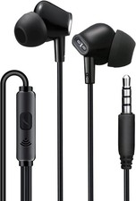 Aylaa Wired Earbuds In Ear Headphones Noise Isolating Mic 3.5mm School Black