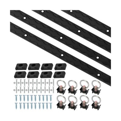 4ft 4pcs Aluminum L-Track Rail,48'' L Track Rails Tie Down System,Include (8) ...