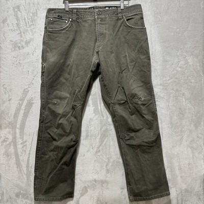 Kuhl Rydr Men's Articulated Knee Outdoor Pants Size 40 Green Vintage Patina Dye